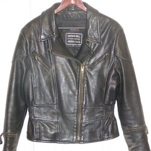 Leather XL Motorcycle Moto Biker Jacket Cafe Racer